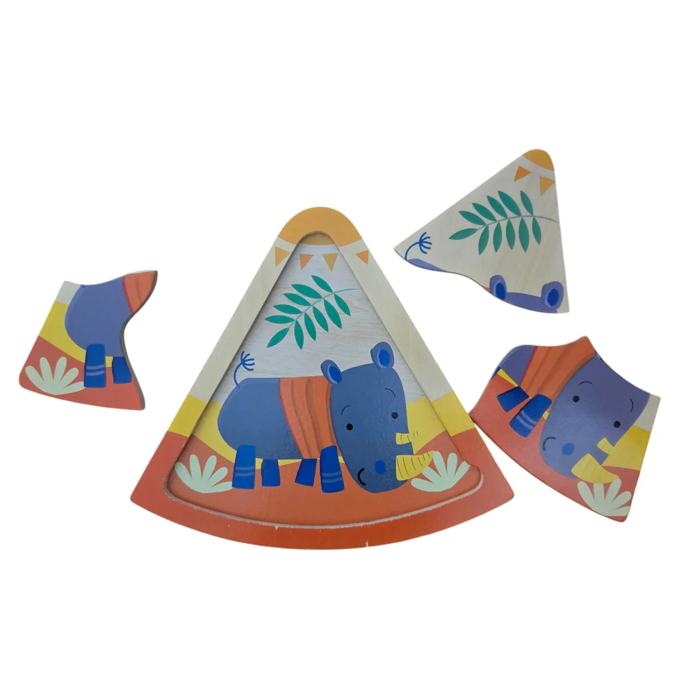 Animal Wood Pizza Puzzle Game